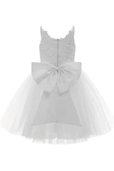 A-Line Knee Length Tulle Lace Flower Girl Dress CF0292 - COCOMELODY