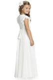 A-Line Floor Length Chiffon Flower Girl Dress CF0296 - COCOMELODY
