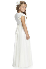 A-Line Floor Length Chiffon Flower Girl Dress CF0296 - COCOMELODY