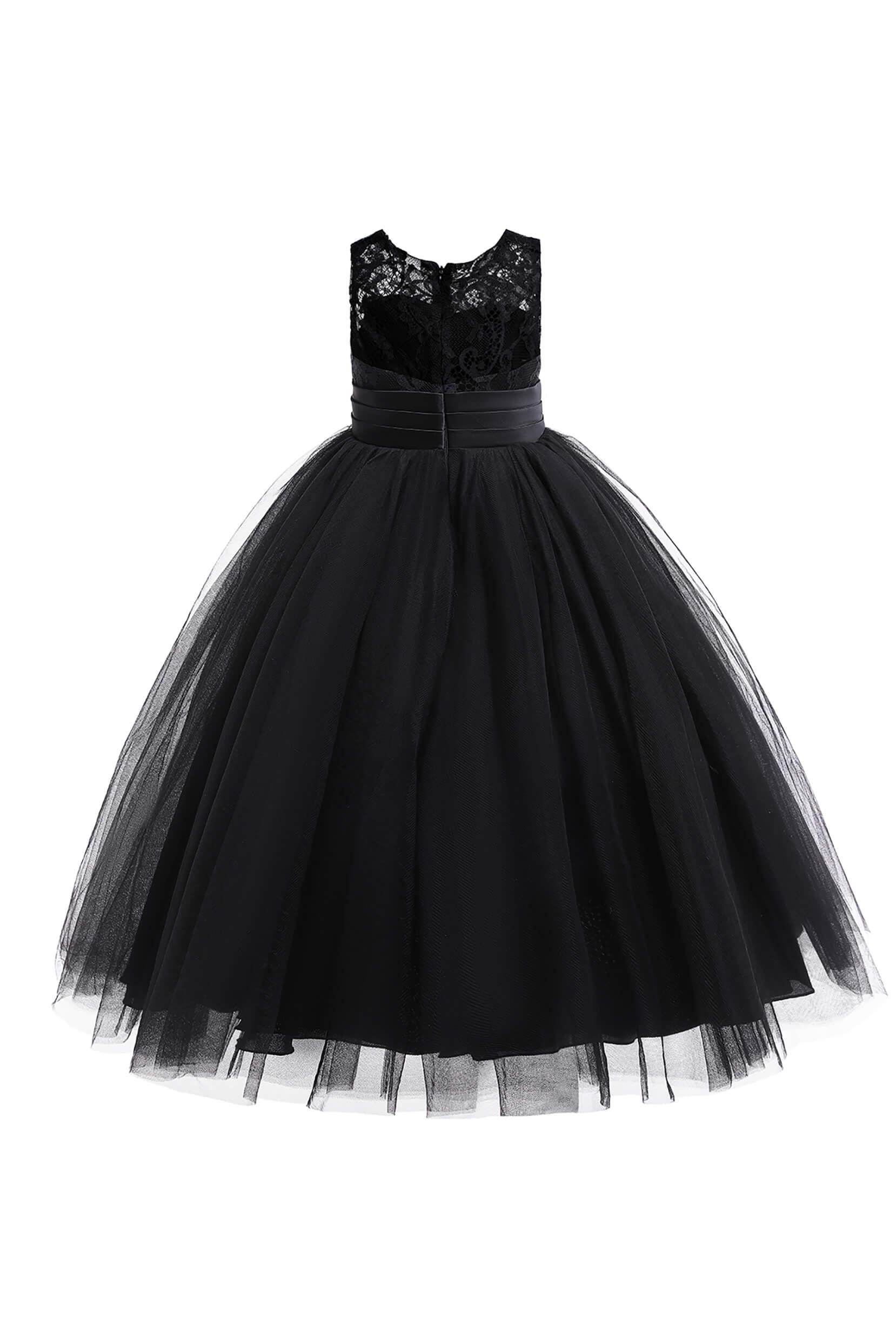A-Line Floor Length Tulle Lace Flower Girl Dress CF0298 - COCOMELODY