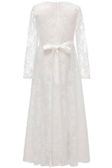 A-Line Floor Length Lace Flower Girl Dress CF0301 - COCOMELODY