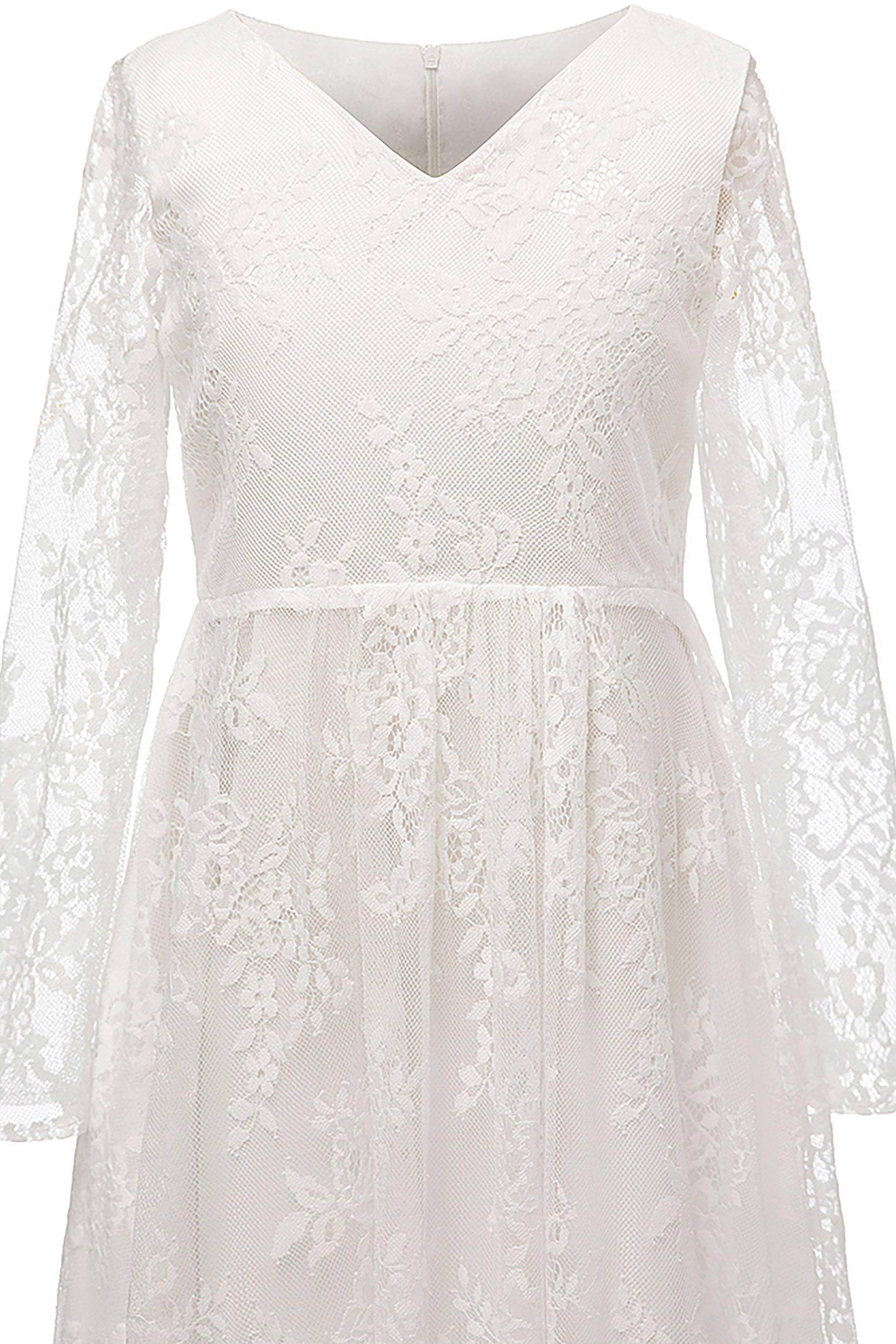 A-Line Floor Length Lace Flower Girl Dress CF0301 - COCOMELODY