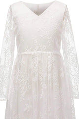 A-Line Floor Length Lace Flower Girl Dress CF0301 - COCOMELODY
