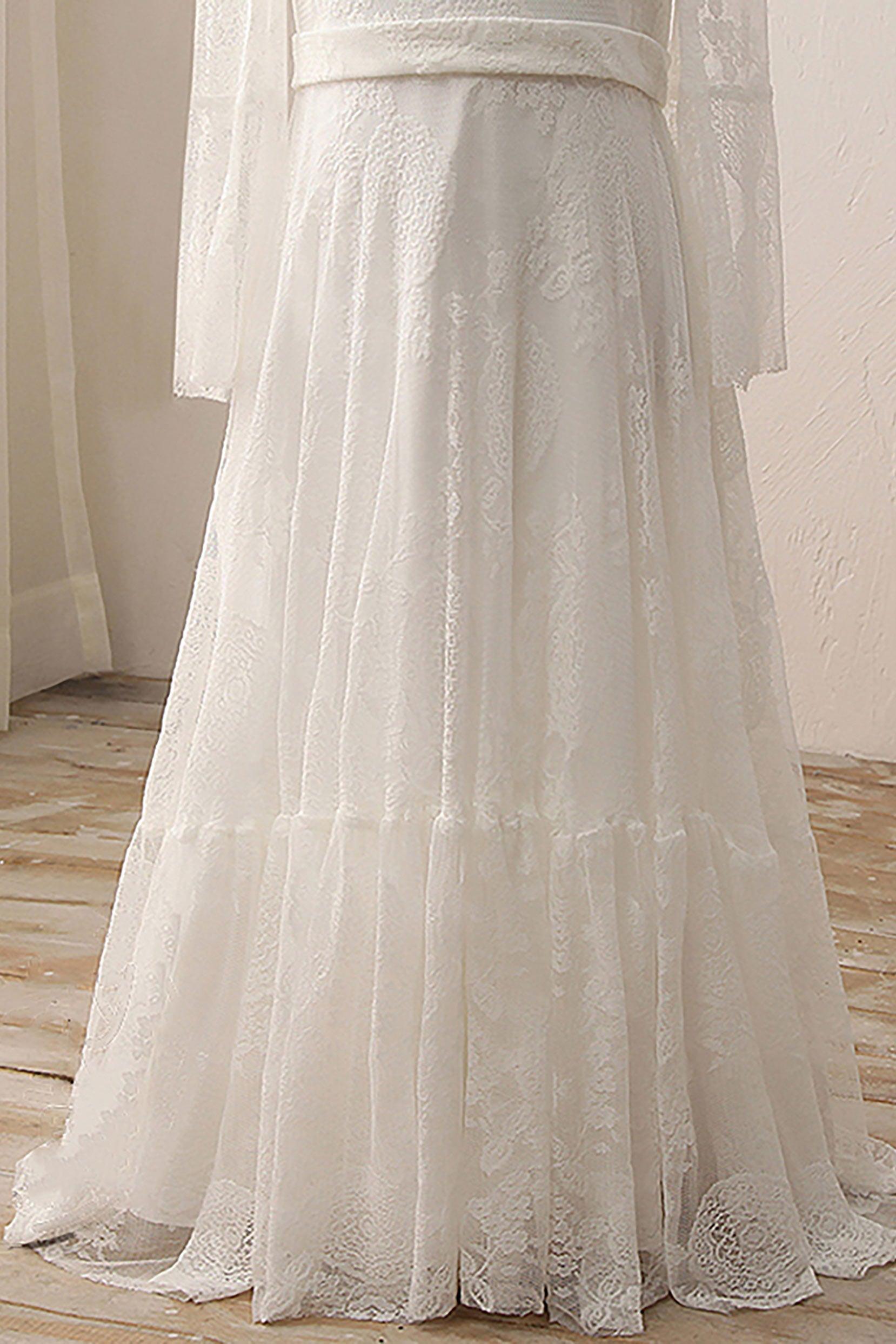 A-Line Floor Length Tulle Lace Flower Girl Dress CF0306 - COCOMELODY