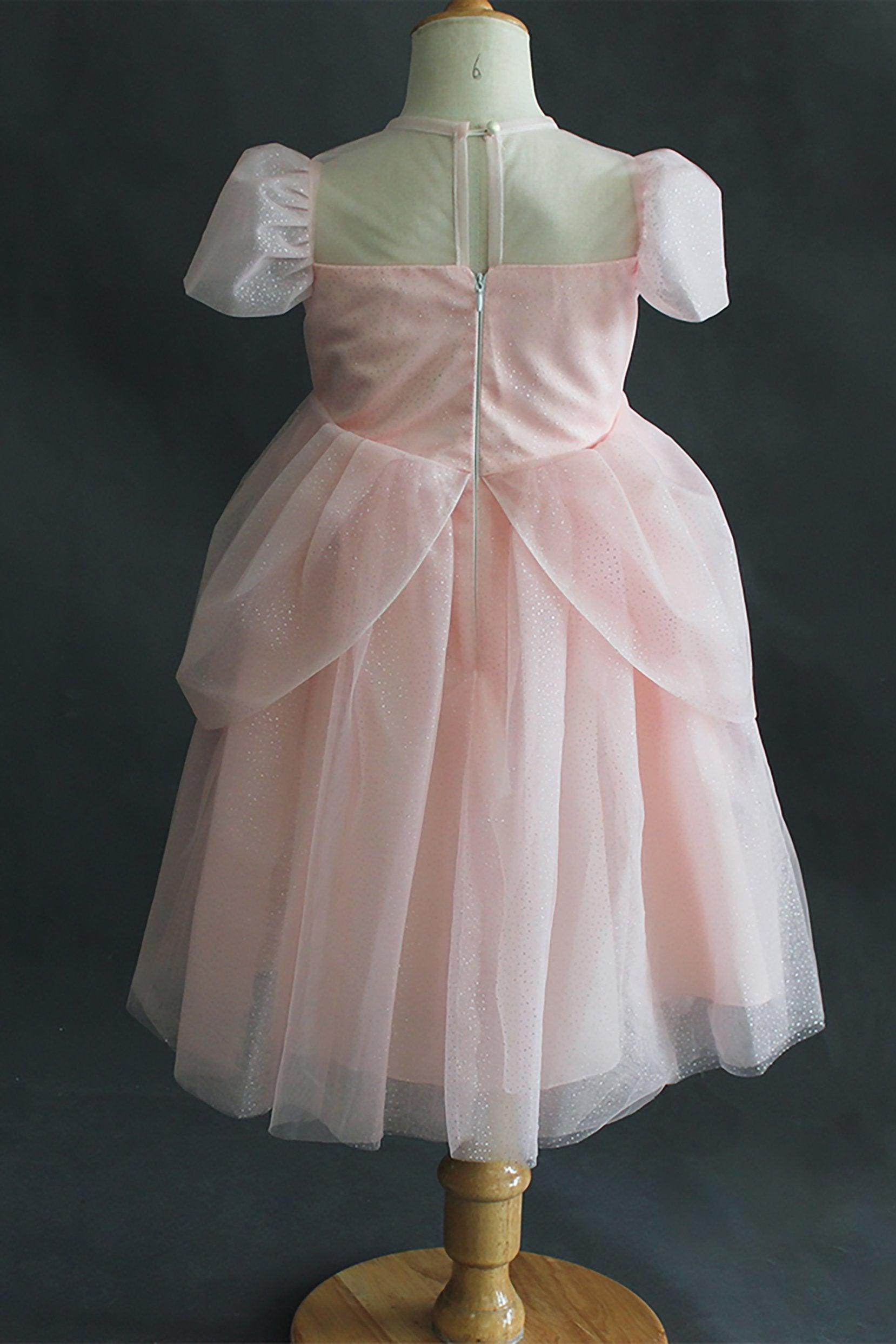 A-Line Knee Length Tulle Lace Flower Girl Dress CF0309 - COCOMELODY