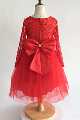 A-Line Floor Length Tulle Lace Flower Girl Dress CF0310 - COCOMELODY
