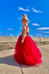 A-Line Floor Length Tulle Lace Flower Girl Dress CF0315 - COCOMELODY