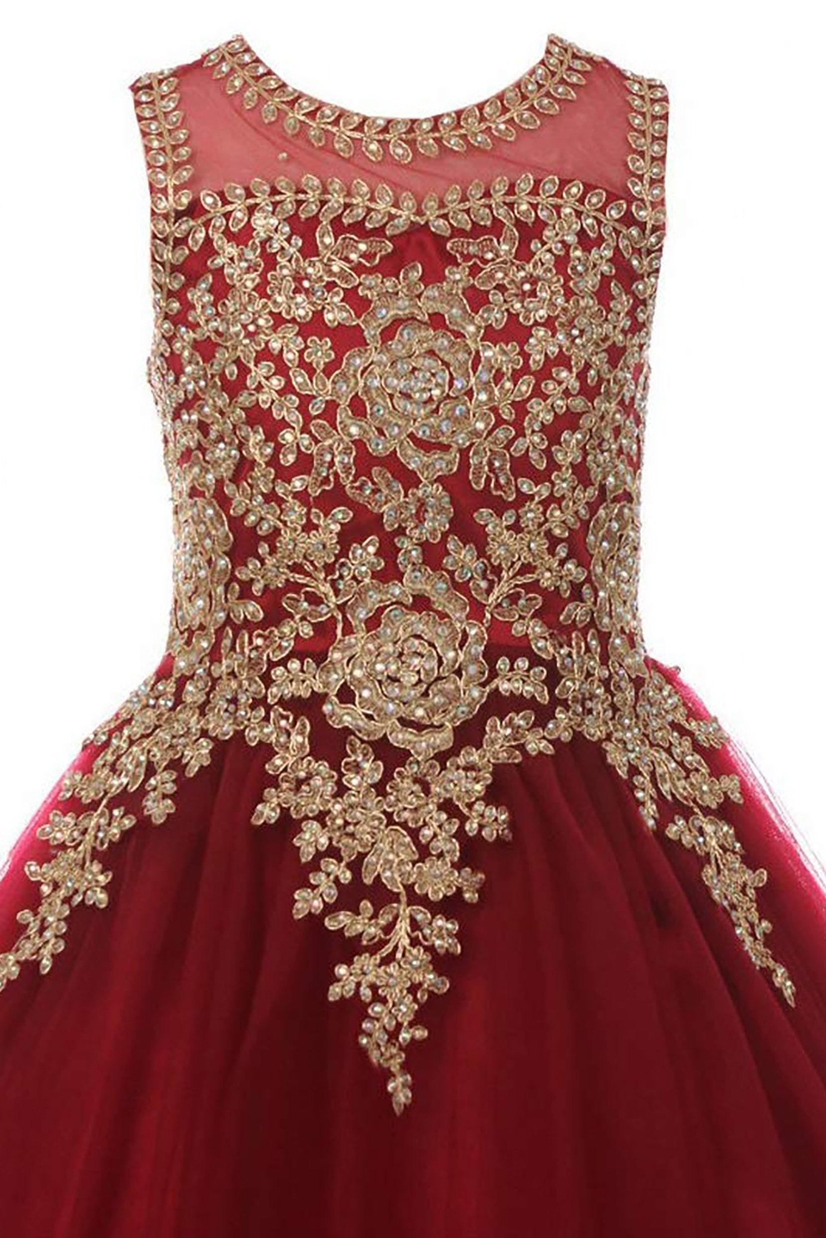 A-Line Floor Length Tulle Lace Flower Girl Dress CF0315 - COCOMELODY