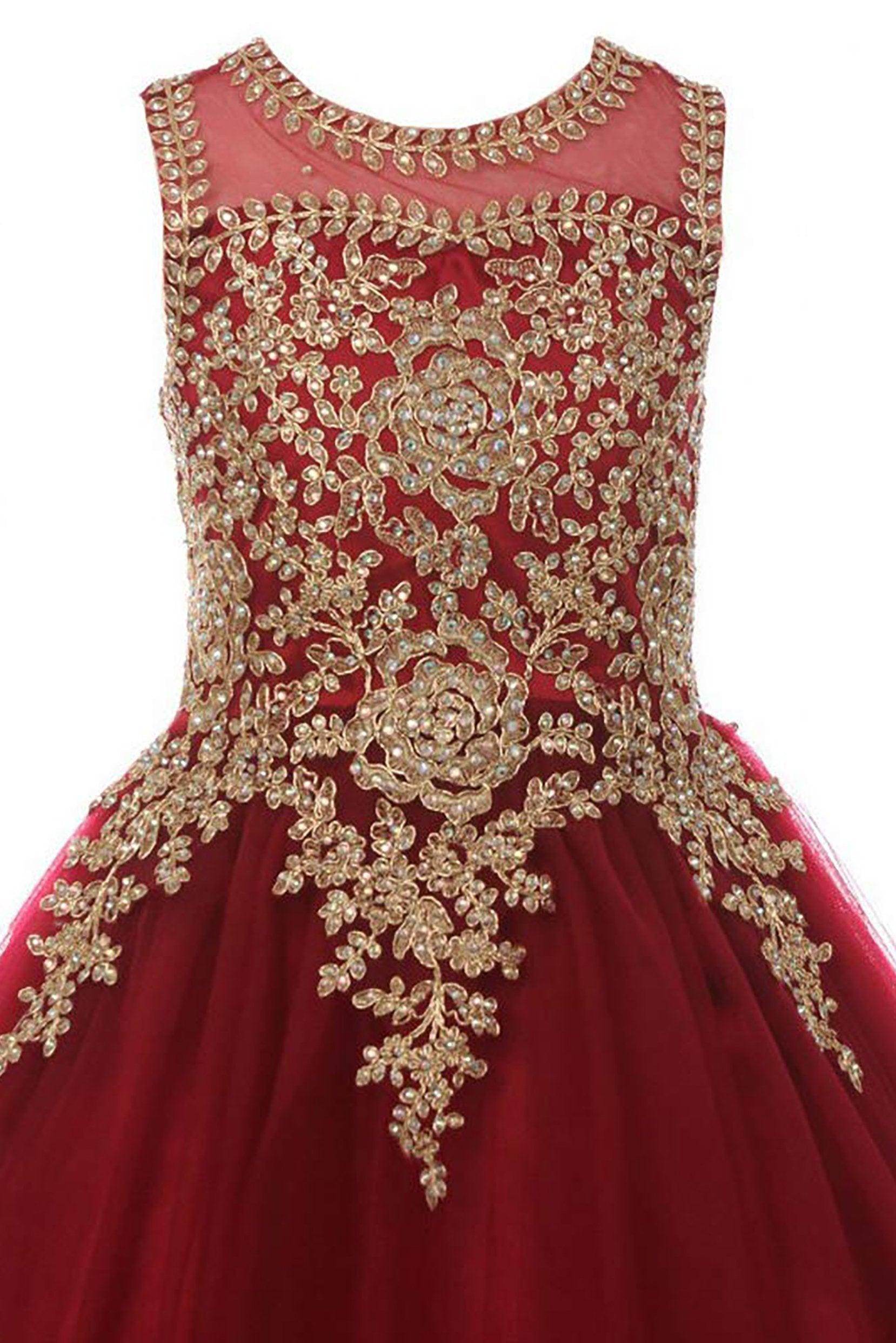 A-Line Floor Length Tulle Lace Flower Girl Dress CF0315 - COCOMELODY