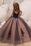 Ball Gown Floor Length Tulle Lace Flower Girl Dress CF0316 - COCOMELODY
