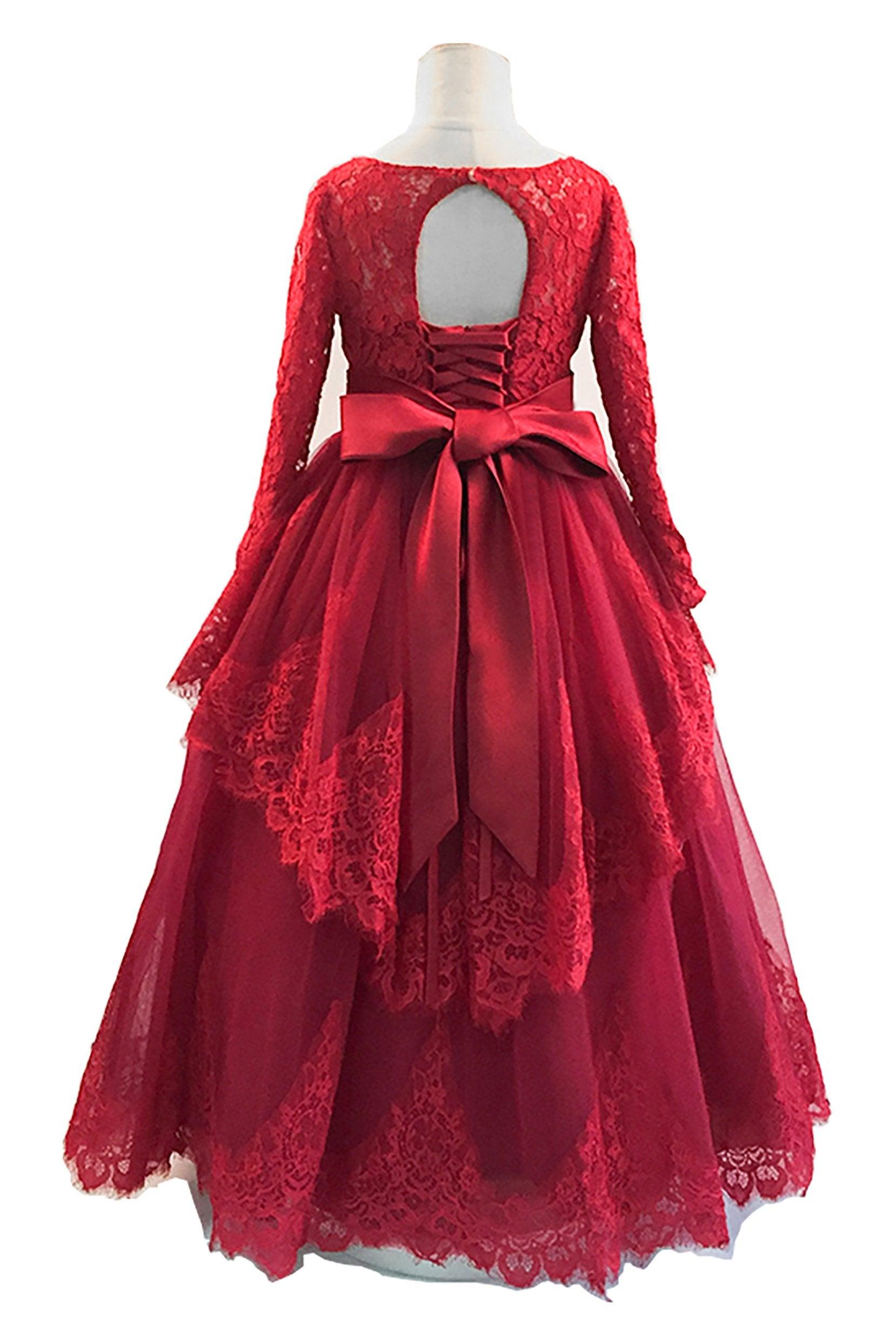 Ball Gown Floor Length Tulle Lace Flower Girl Dress CF0319 - COCOMELODY