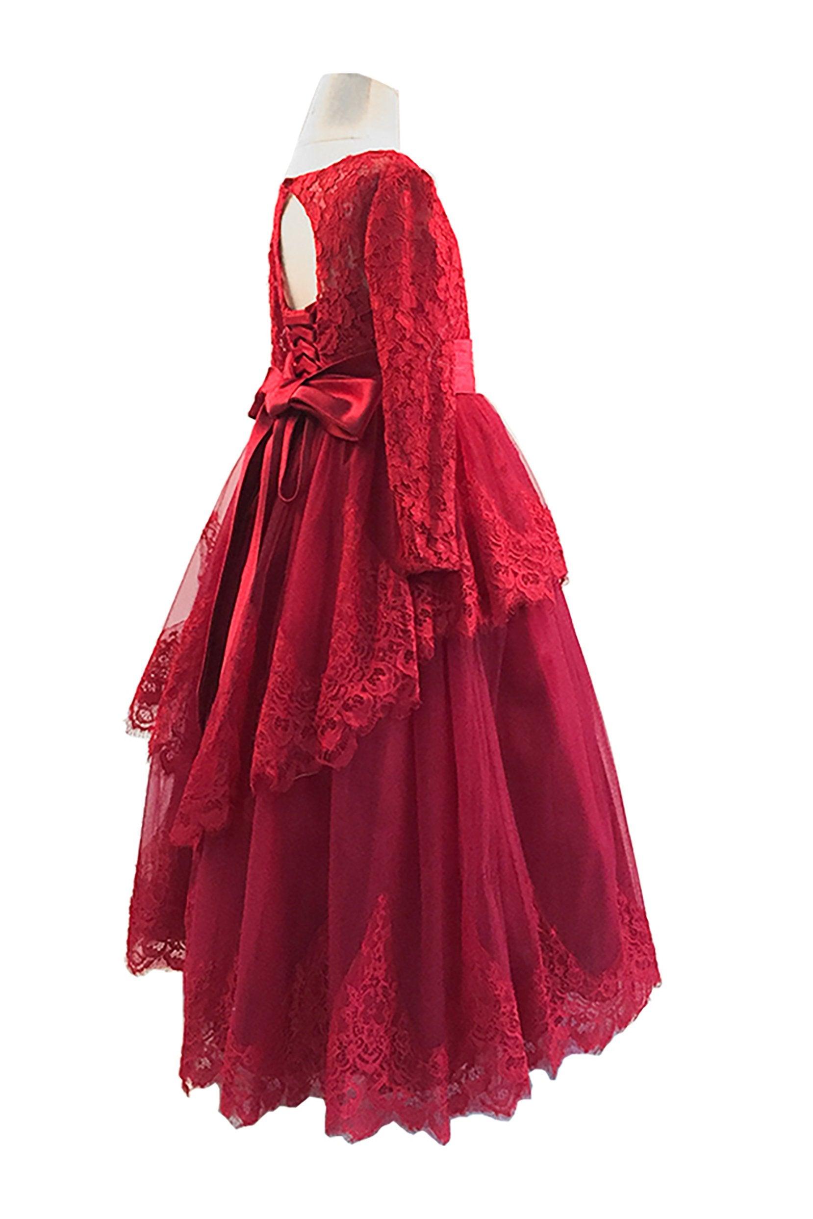 Ball Gown Floor Length Tulle Lace Flower Girl Dress CF0319 - COCOMELODY
