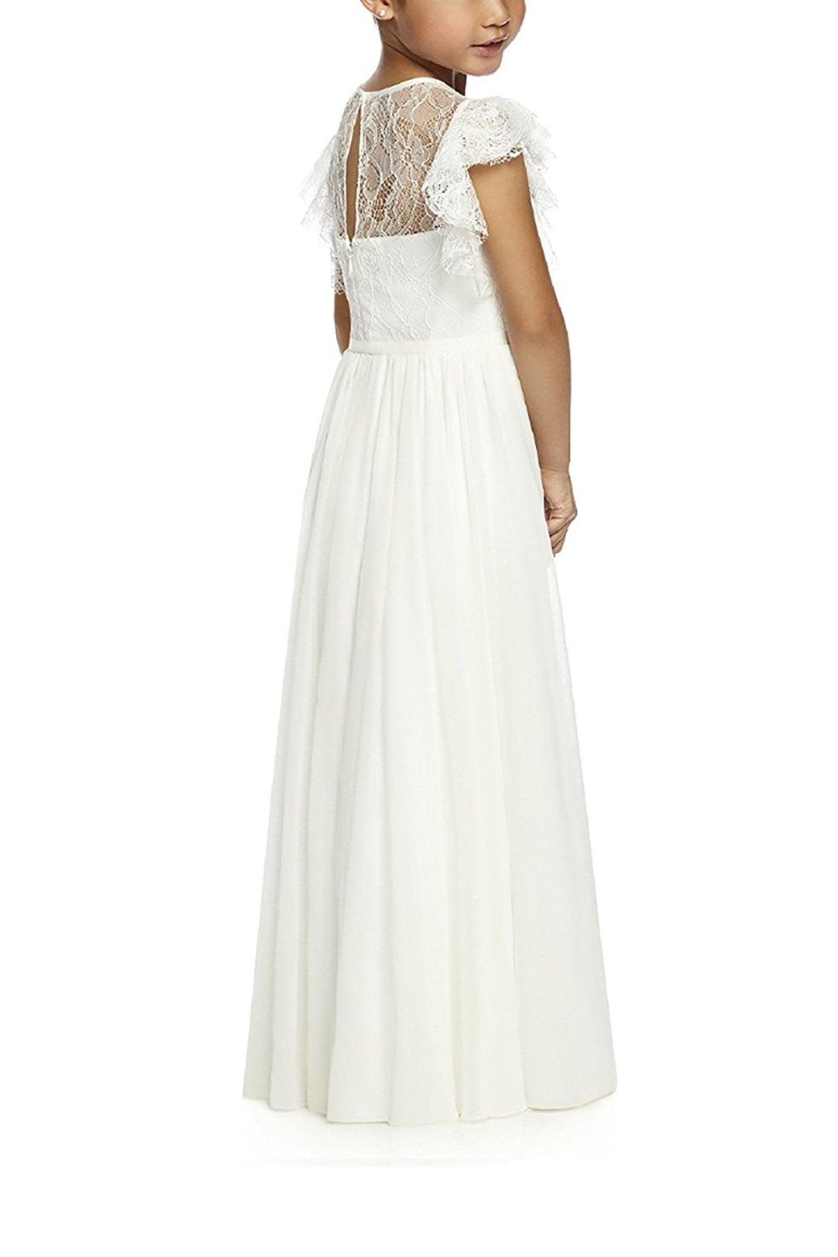 A-Line Floor Length Tulle Lace Flower Girl Dress CF0323 - COCOMELODY