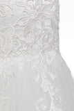 A-Line Knee Length Tulle Lace Flower Girl Dress CF0324 - COCOMELODY