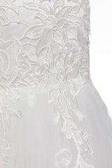 A-Line Knee Length Tulle Lace Flower Girl Dress CF0324 - COCOMELODY