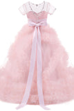 Ball Gown Floor Length Tulle Flower Girl Dress CF0328 - COCOMELODY