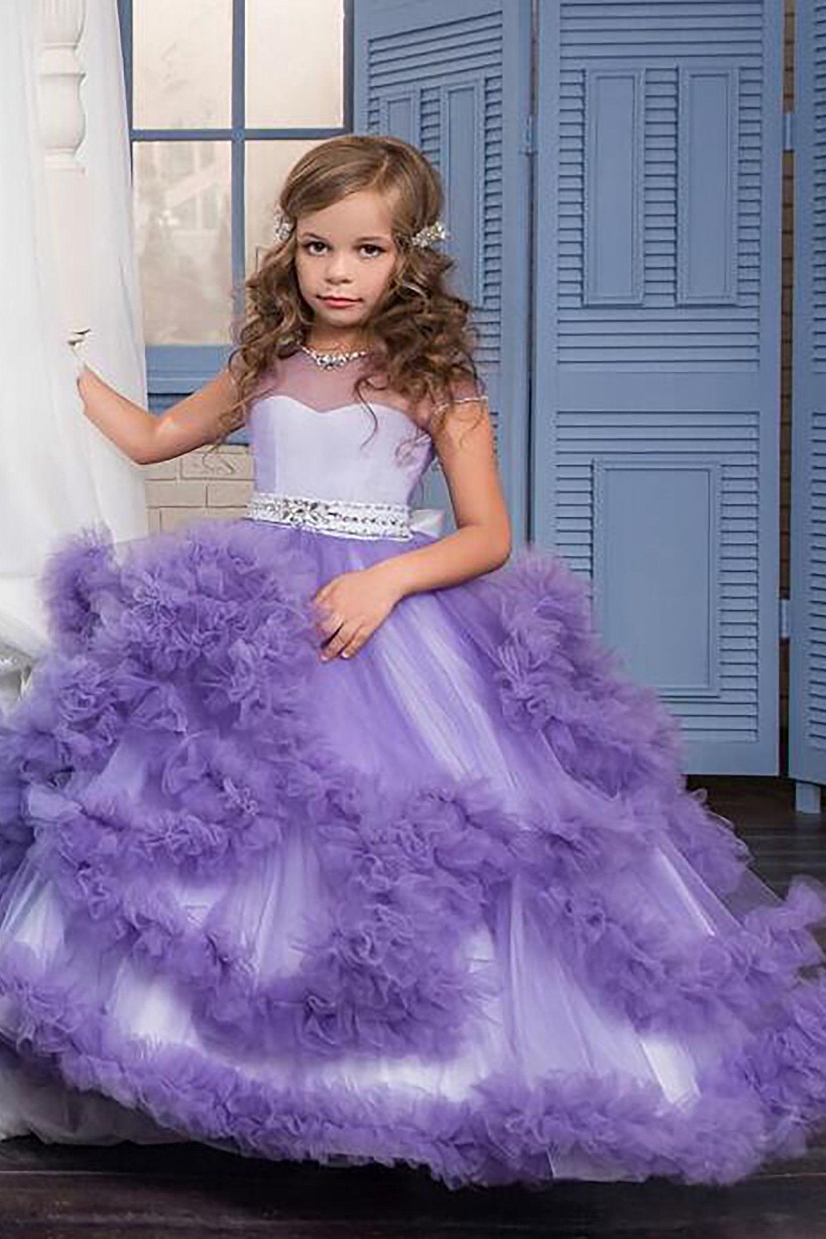 Ball Gown Floor Length Tulle Flower Girl Dress CF0328 - COCOMELODY