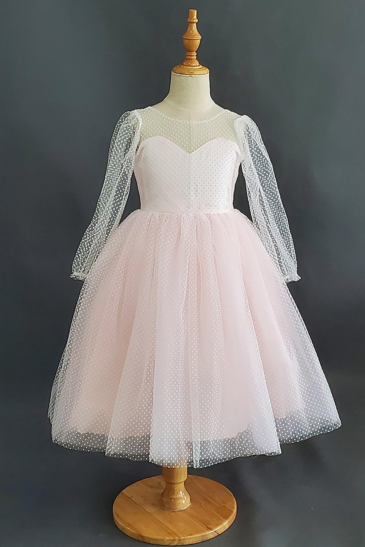 A-Line Knee Length Tulle Lace Flower Girl Dress CF0331 - COCOMELODY