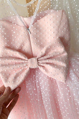 A-Line Knee Length Tulle Lace Flower Girl Dress CF0331 - COCOMELODY