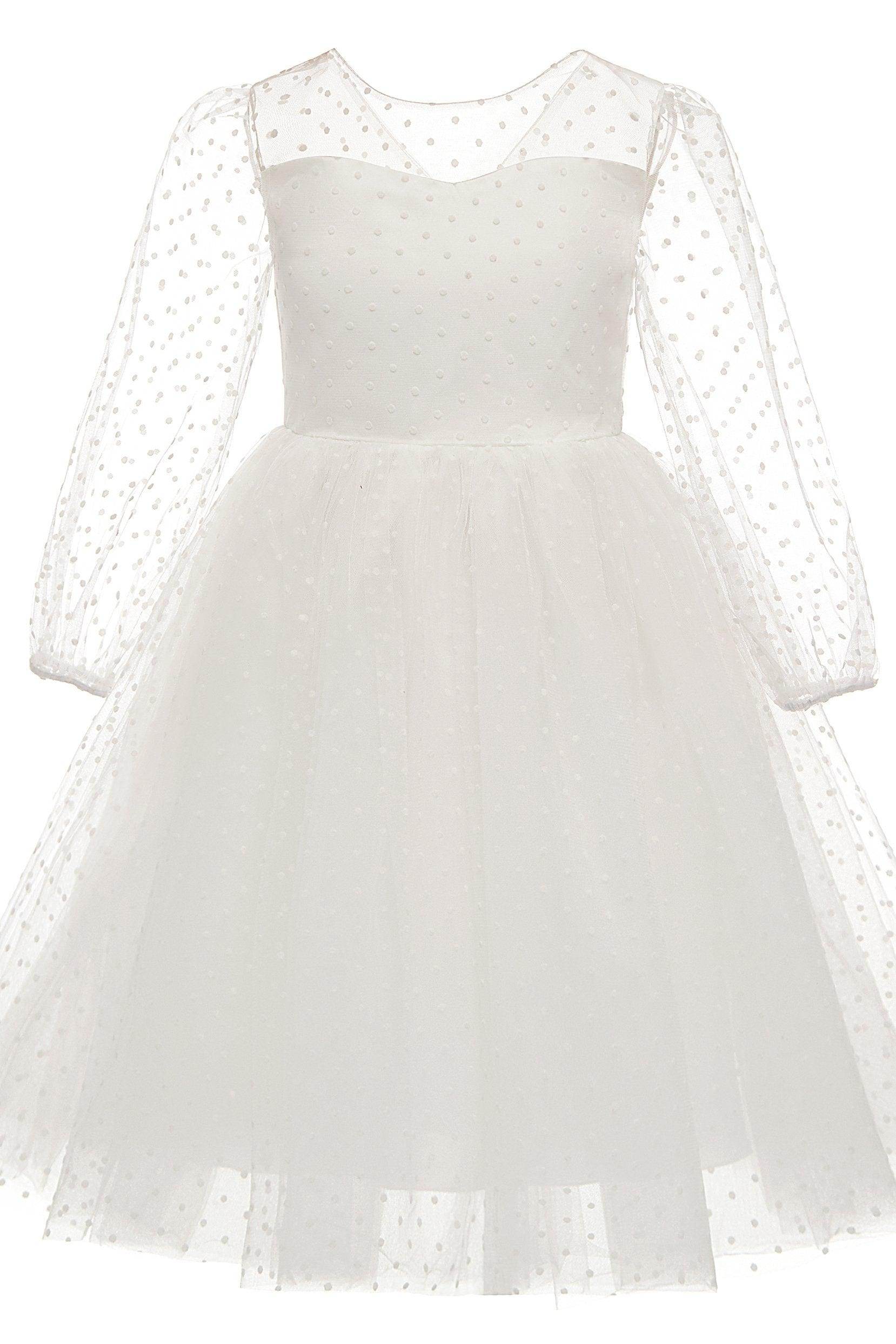 A-Line Knee Length Tulle Lace Flower Girl Dress CF0331 - COCOMELODY