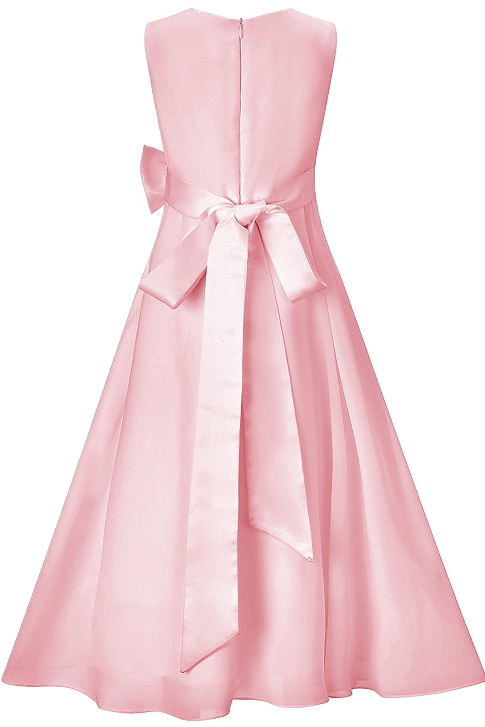 A-Line Tea Length Chiffon Flower Girl Dress CF0332 - COCOMELODY
