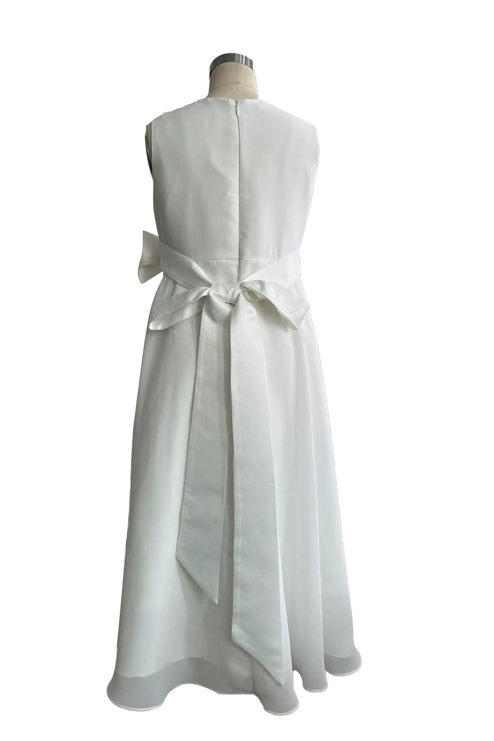 A-Line Tea Length Chiffon Flower Girl Dress CF0332 - COCOMELODY