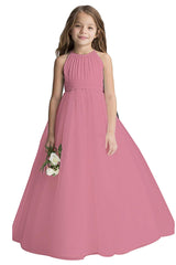 A-Line Floor Length Tulle Flower Girl Dress CF0334 - COCOMELODY