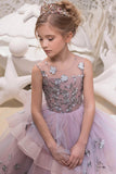 Ball Gown Floor Length Tulle Lace Flower Girl Dress CF0336 - COCOMELODY