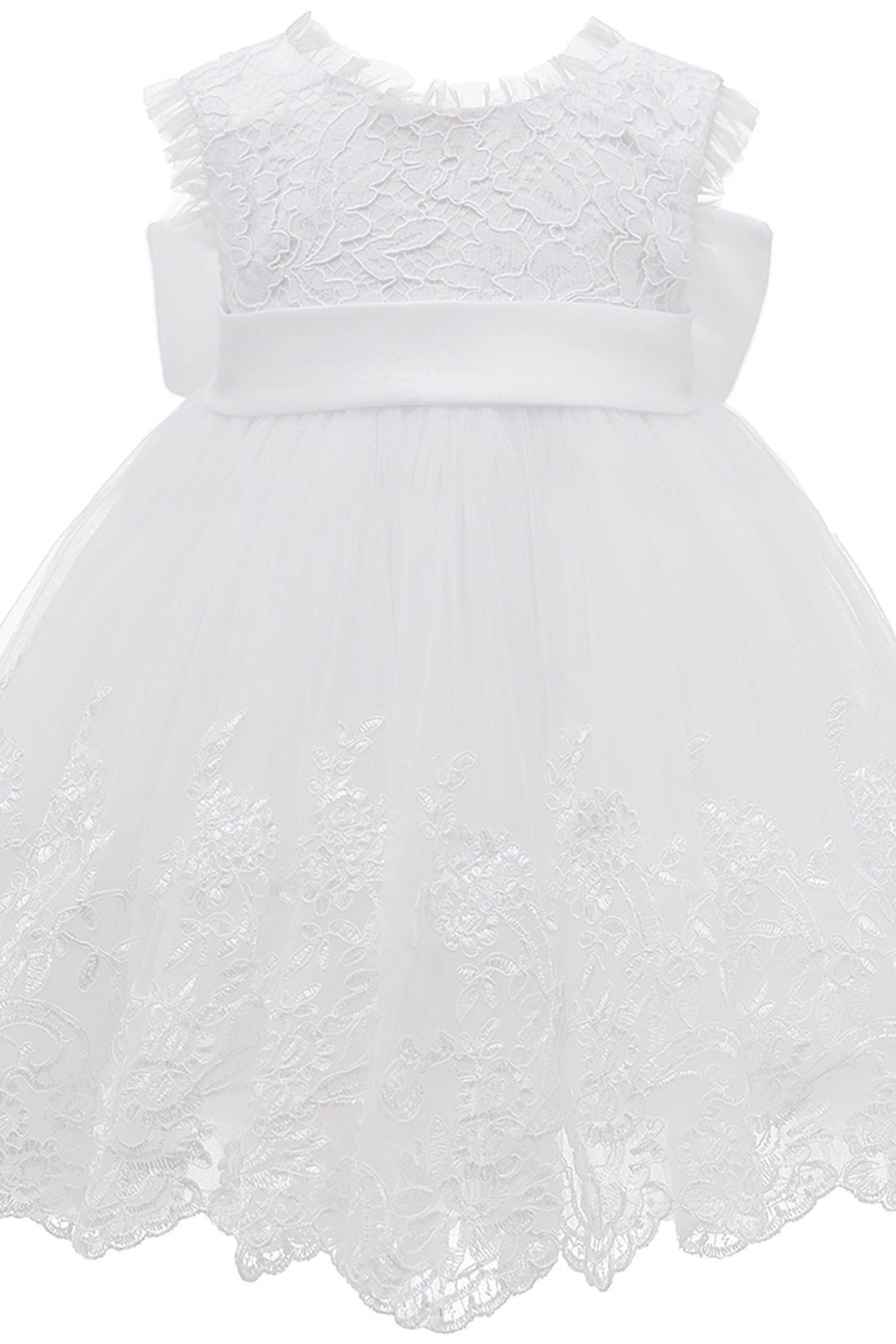 A-Line Knee Length Satin Lace Flower Girl Dress CF0340 - COCOMELODY