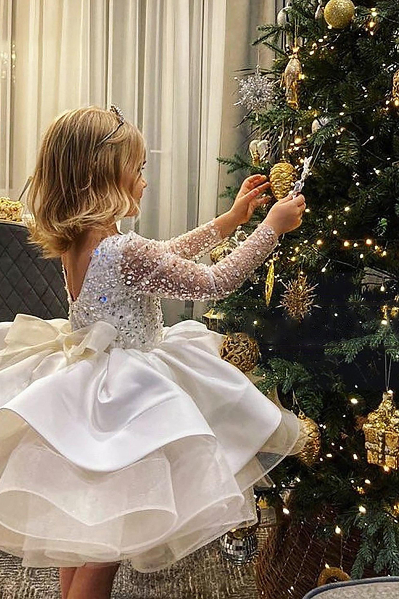 A-Line Knee Length Tulle Lace Flower Girl Dress CF0342 - COCOMELODY