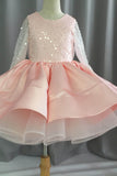 A-Line Knee Length Tulle Lace Flower Girl Dress CF0342 - COCOMELODY