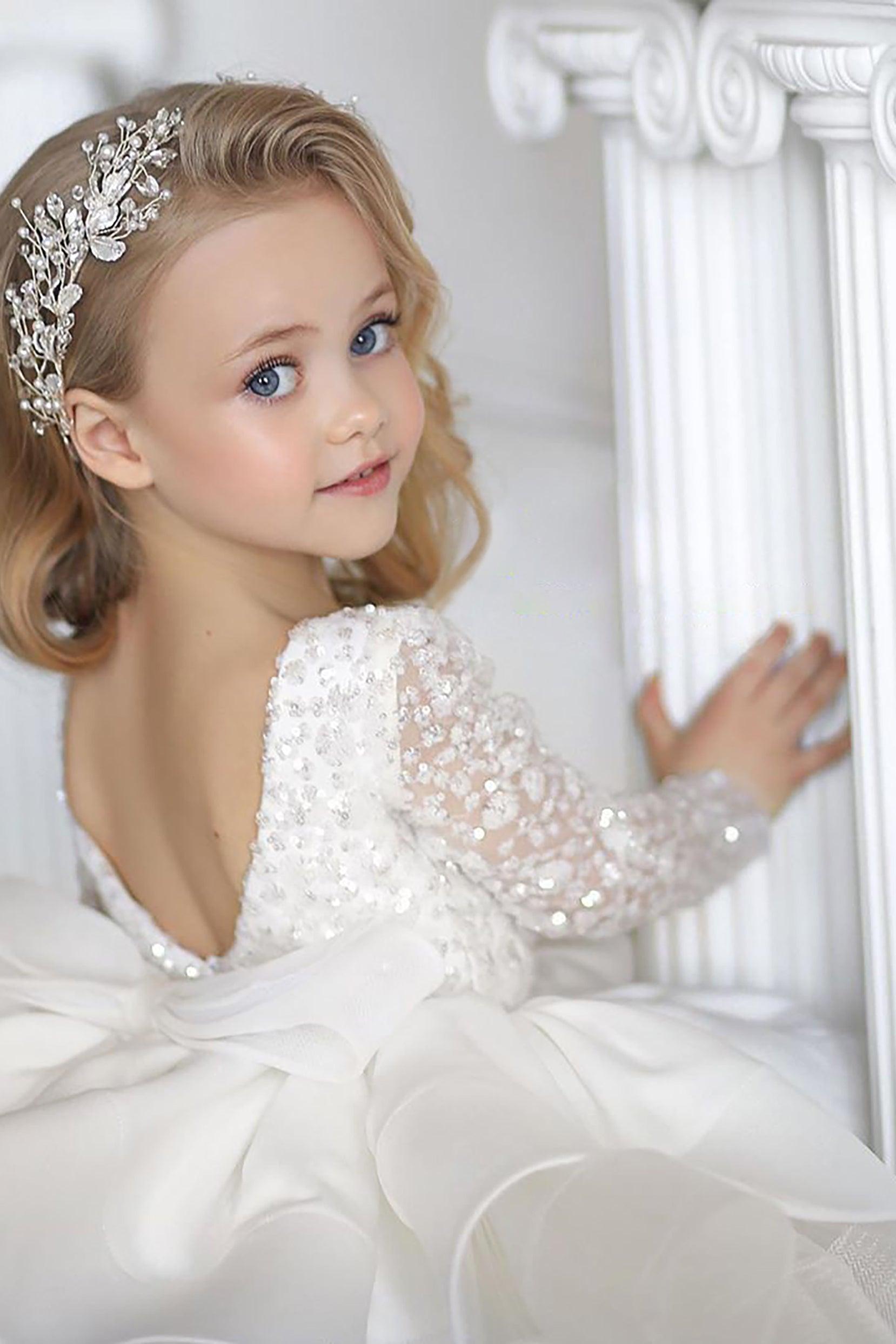 A-Line Knee Length Tulle Lace Flower Girl Dress CF0342 - COCOMELODY