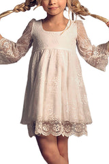 A-Line Short-Mini Tulle Lace Flower Girl Dress CF0344 - COCOMELODY