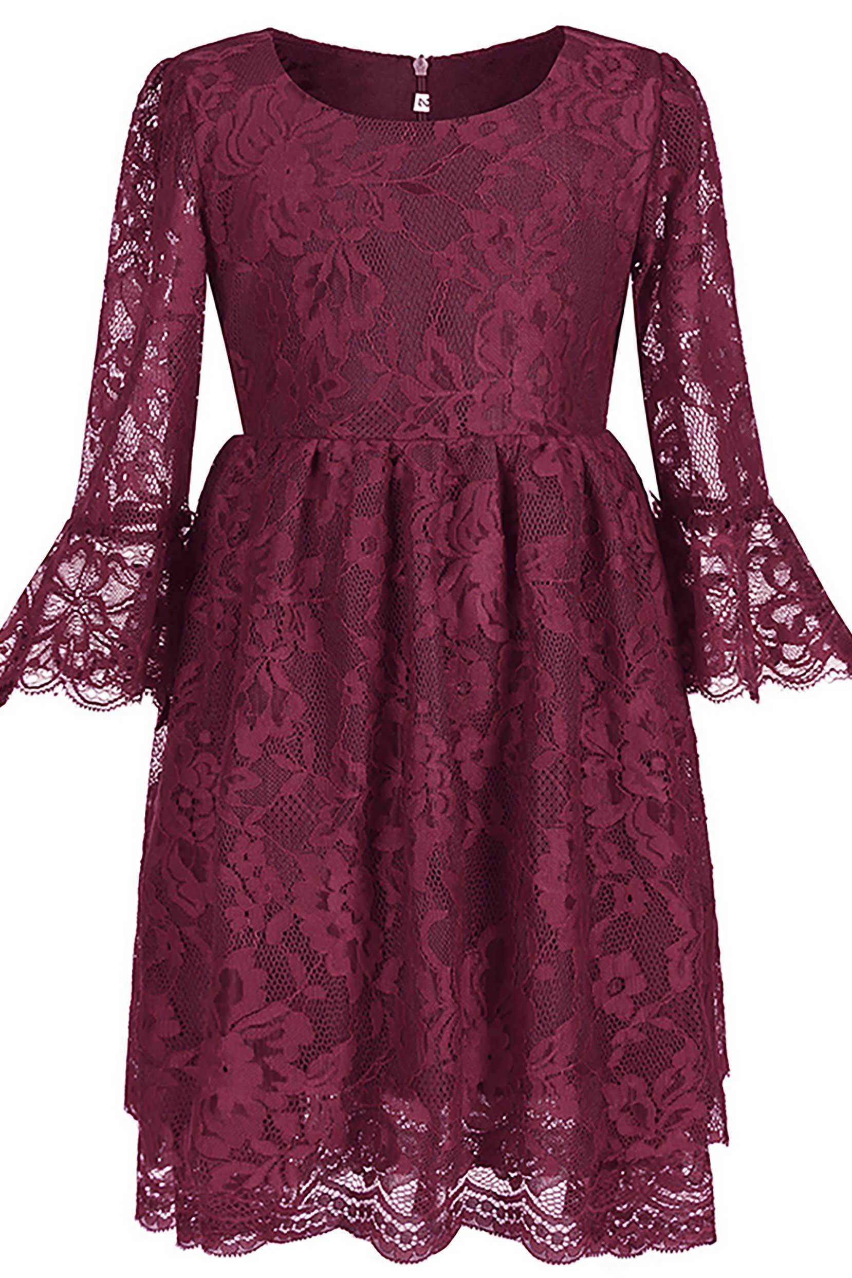 A-Line Short-Mini Tulle Lace Flower Girl Dress CF0344 - COCOMELODY