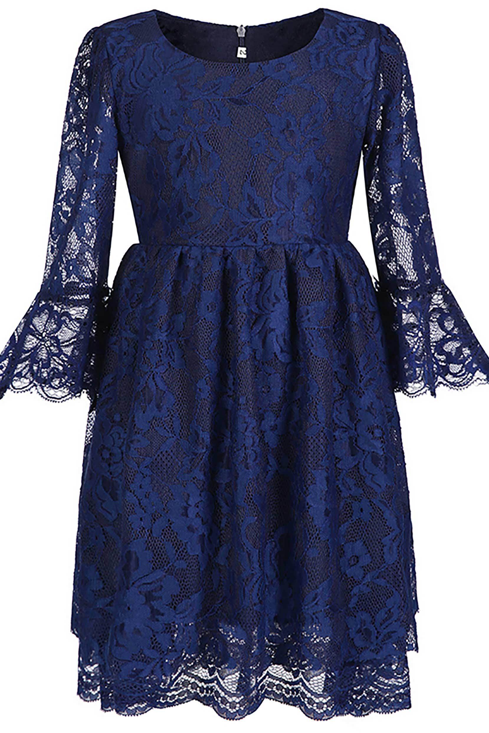A-Line Short-Mini Tulle Lace Flower Girl Dress CF0344 - COCOMELODY