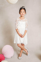 A-Line Knee Length Tulle Lace Flower Girl Dress CF0346 - COCOMELODY