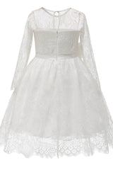 A-Line Knee Length Tulle Lace Flower Girl Dress CF0346 - COCOMELODY