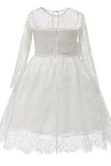 A-Line Knee Length Tulle Lace Flower Girl Dress CF0346 - COCOMELODY
