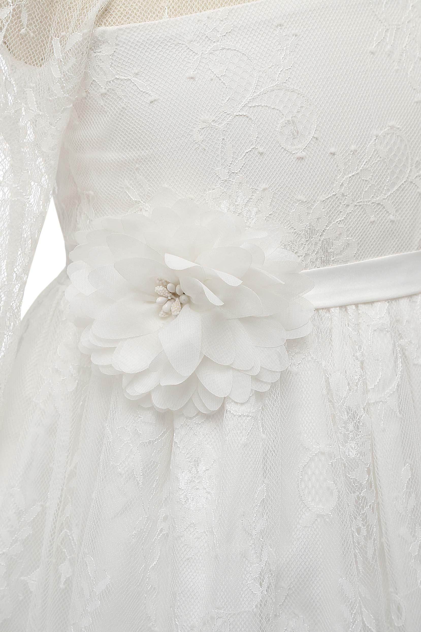 A-Line Knee Length Tulle Lace Flower Girl Dress CF0346 - COCOMELODY
