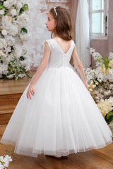 A-Line Maxi Tulle Flower Girl Dress CF0353 - COCOMELODY