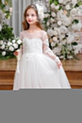 A-Line Maxi Tulle Flower Girl Dress CF0357 - COCOMELODY