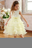 Ball Gown Midi Organza Flower Girl Dress CF0359 - COCOMELODY