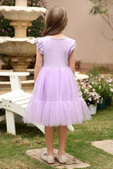 A-Line Midi Tulle Flower Girl Dress CF0367 - COCOMELODY