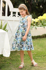 A-Line Midi Print Flower Girl Dress CF0369 - COCOMELODY