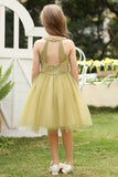 A-Line Midi Tulle Flower Girl Dress CF0373 - COCOMELODY