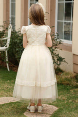 A-Line Midi Tulle Flower Girl Dress CF0382 - COCOMELODY
