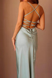 Sheath-Column Tea Length Silk-Like Dress CG0145 - COCOMELODY