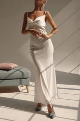 Sheath-Column Ankle Length Elastic Satin Dress CG0146 - COCOMELODY
