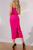 Trumpet-Mermaid Tea Length Elastic Satin Dress CG0148 - COCOMELODY