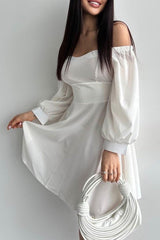 A-Line Knee Length Twisted Silk Fabric Dress CG0149 - COCOMELODY